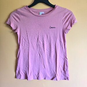H&M Divided Pink Love T-Shirt, XS